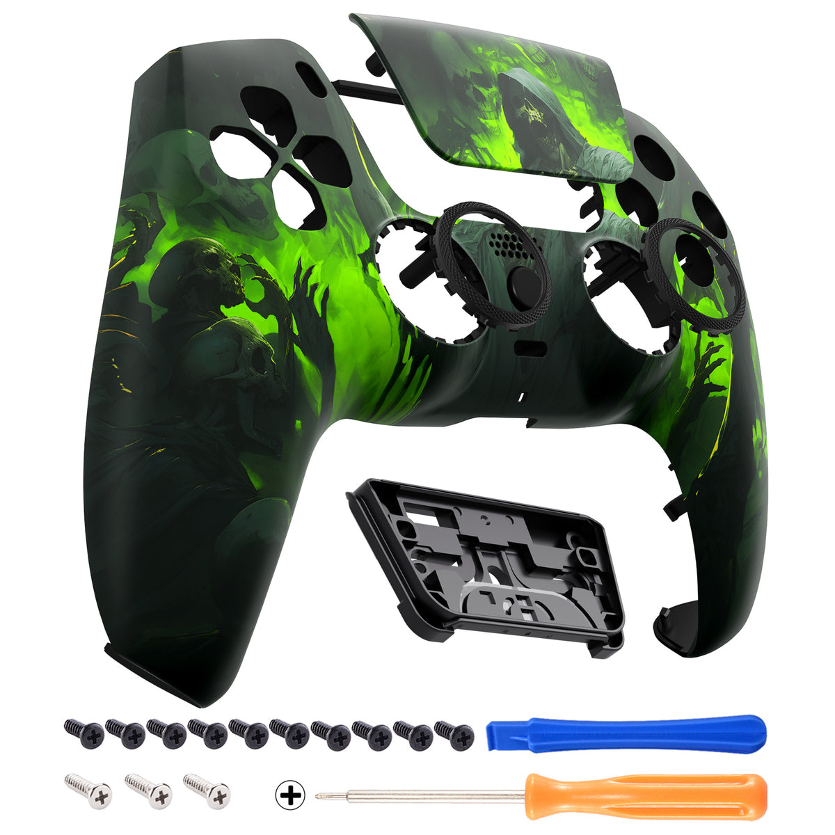 eXtremeRate PS5コントローラーBDM-010/020/030/040/050/060対応LUNA再設計交換対応用フロントシェル＆タッチパッド【悪霊カーニバル】