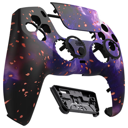 eXtremeRate PS5コントローラーBDM-010/020/030/040/050対応LUNA再設計交換対応用フロントシェル＆タッチパッド【蓄光仕様 ダークマター風】