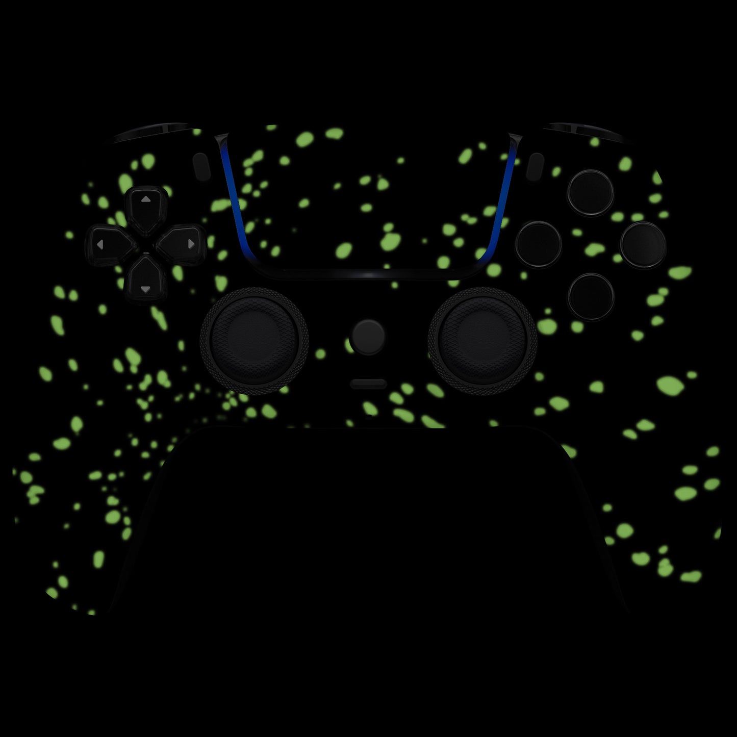 eXtremeRate PS5コントローラーBDM-010/020/030/040/050対応LUNA再設計交換対応用フロントシェル＆タッチパッド【蓄光仕様 ダークマター風】