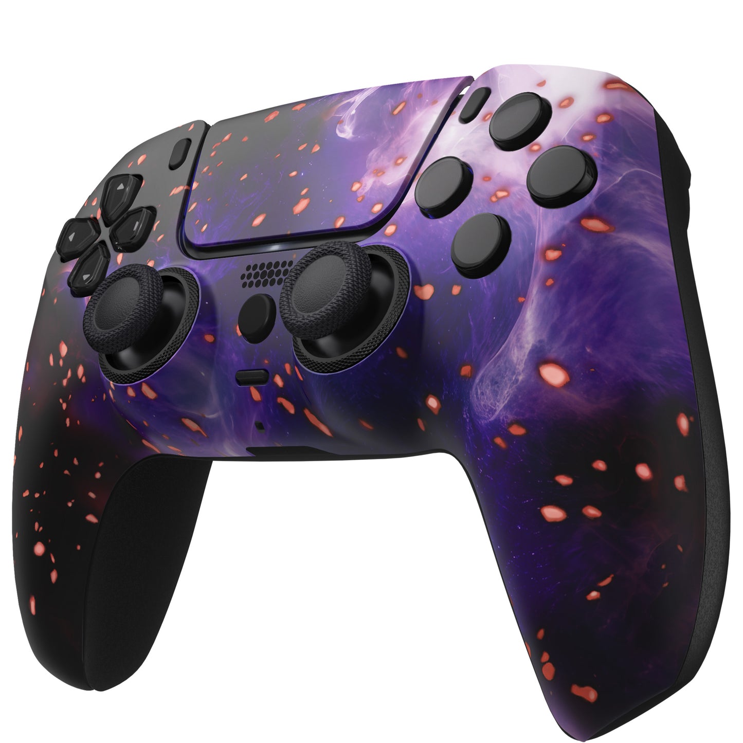 eXtremeRate PS5コントローラーBDM-010/020/030/040/050対応LUNA再設計交換対応用フロントシェル＆タッチパッド【蓄光仕様 ダークマター風】