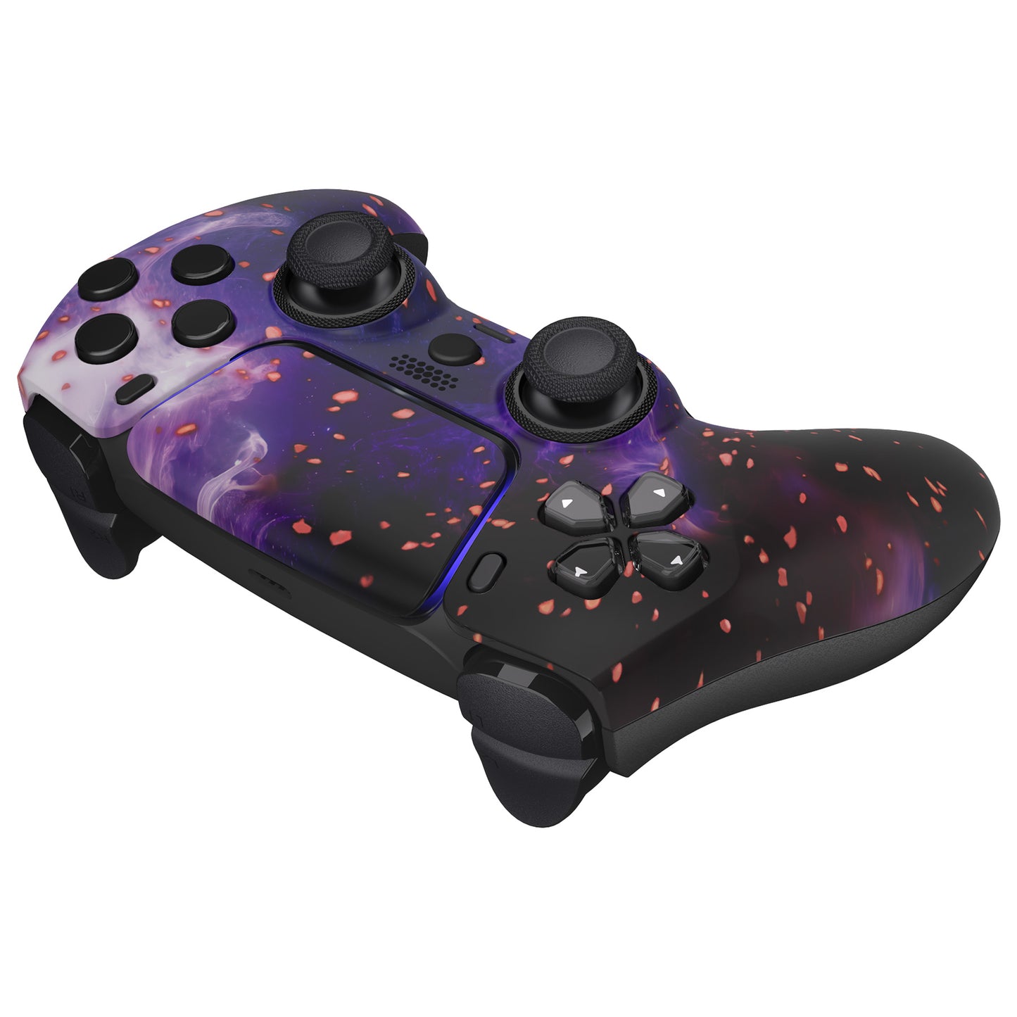 eXtremeRate PS5コントローラーBDM-010/020/030/040/050対応LUNA再設計交換対応用フロントシェル＆タッチパッド【蓄光仕様 ダークマター風】