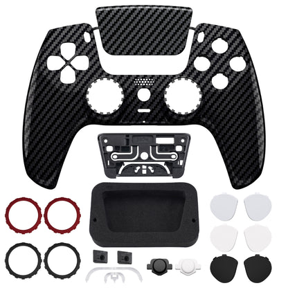 eXtremeRate PS5コントローラーBDM-010/020/030/040/050/060対応LUNA再設計交換対応用フロントシェル＆タッチパッド【グラファイトカーボンファイバー】