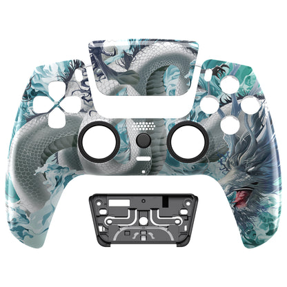 eXtremeRate PS5コントローラーBDM-010/020/030/040/050/060対応LUNA再設計交換対応用フロントシェル＆タッチパッド【翡翠竜-雲上の主君】