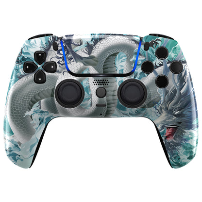 eXtremeRate PS5コントローラーBDM-010/020/030/040/050/060対応LUNA再設計交換対応用フロントシェル＆タッチパッド【翡翠竜-雲上の主君】
