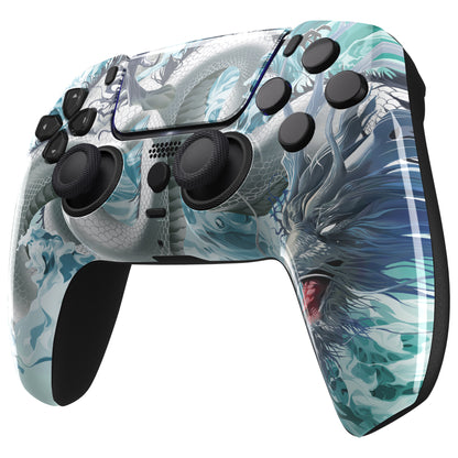 eXtremeRate PS5コントローラーBDM-010/020/030/040/050/060対応LUNA再設計交換対応用フロントシェル＆タッチパッド【翡翠竜-雲上の主君】