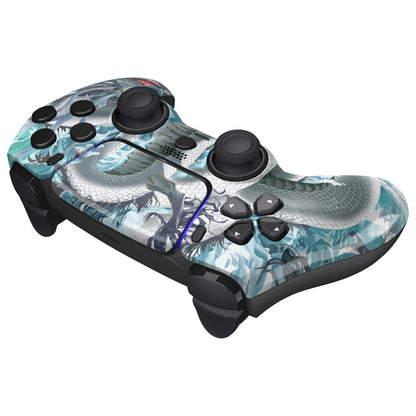 eXtremeRate PS5コントローラーBDM-010/020/030/040/050/060対応LUNA再設計交換対応用フロントシェル＆タッチパッド【翡翠竜-雲上の主君】