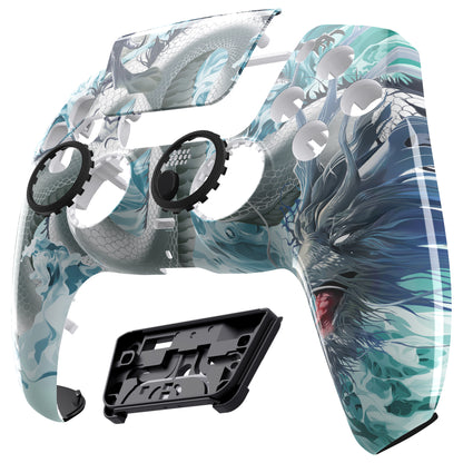 eXtremeRate PS5コントローラーBDM-010/020/030/040/050/060対応LUNA再設計交換対応用フロントシェル＆タッチパッド【翡翠竜-雲上の主君】