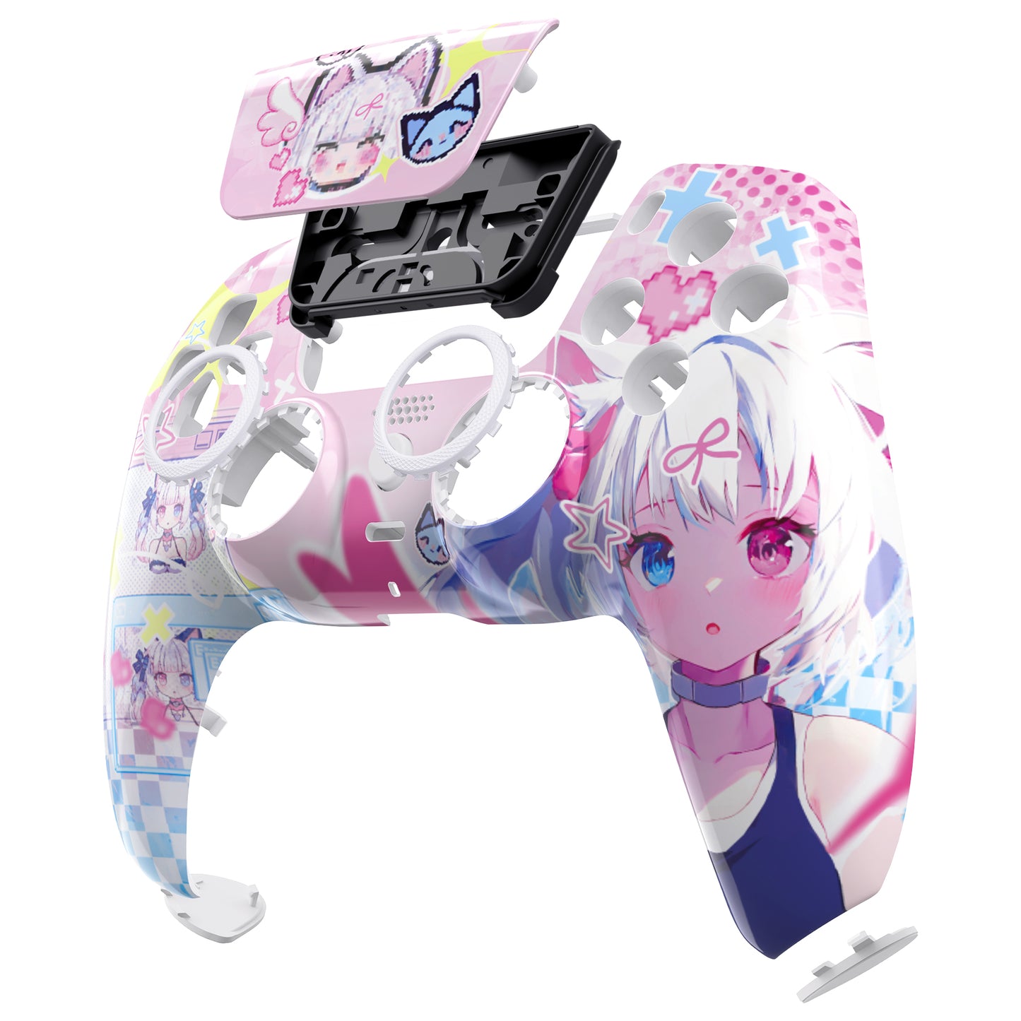 eXtremeRate PS5コントローラーBDM-010/020/030/040/050対応LUNA再設計交換対応用フロントシェル＆タッチパッド【ミウ】