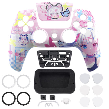 eXtremeRate PS5コントローラーBDM-010/020/030/040/050対応LUNA再設計交換対応用フロントシェル＆タッチパッド【ミウ】