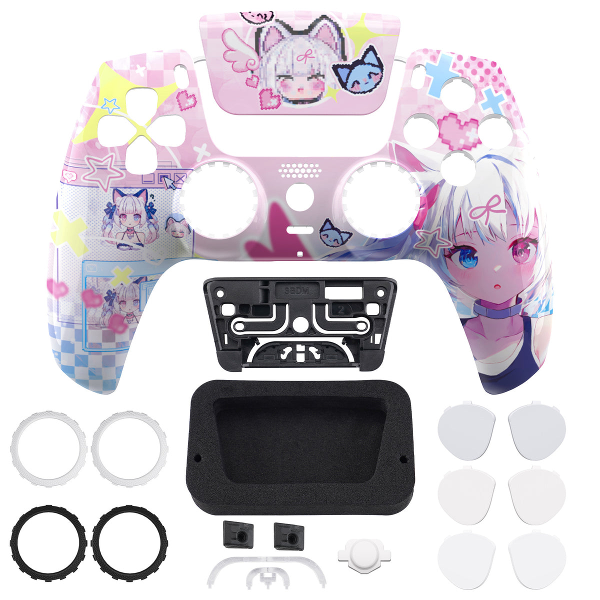eXtremeRate LUNA Redesigned Replacement Front Shell & Touchpad for PS5 Controller BDM-010/020/030/040/050 [Miu]