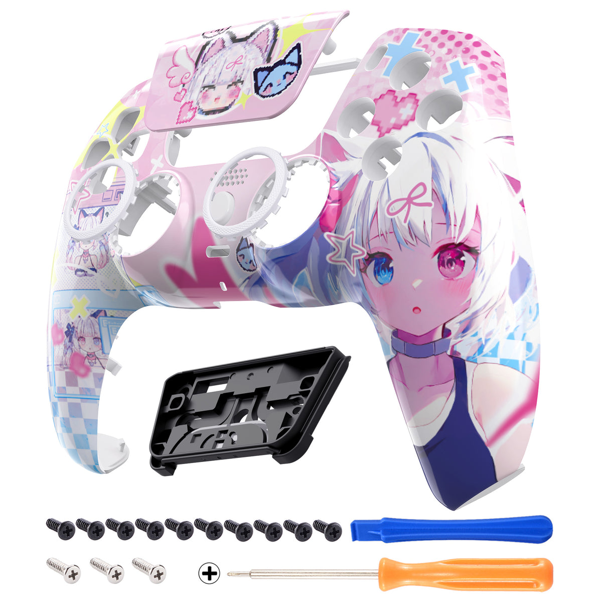 eXtremeRate LUNA Redesigned Replacement Front Shell & Touchpad for PS5 Controller BDM-010/020/030/040/050 [Miu]