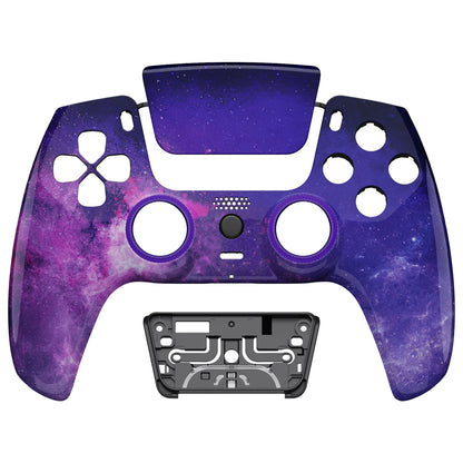 eXtremeRate PS5コントローラーBDM-010/020/030/040/050/060対応LUNA再設計交換対応用フロントシェル＆タッチパッド【パープル銀河】