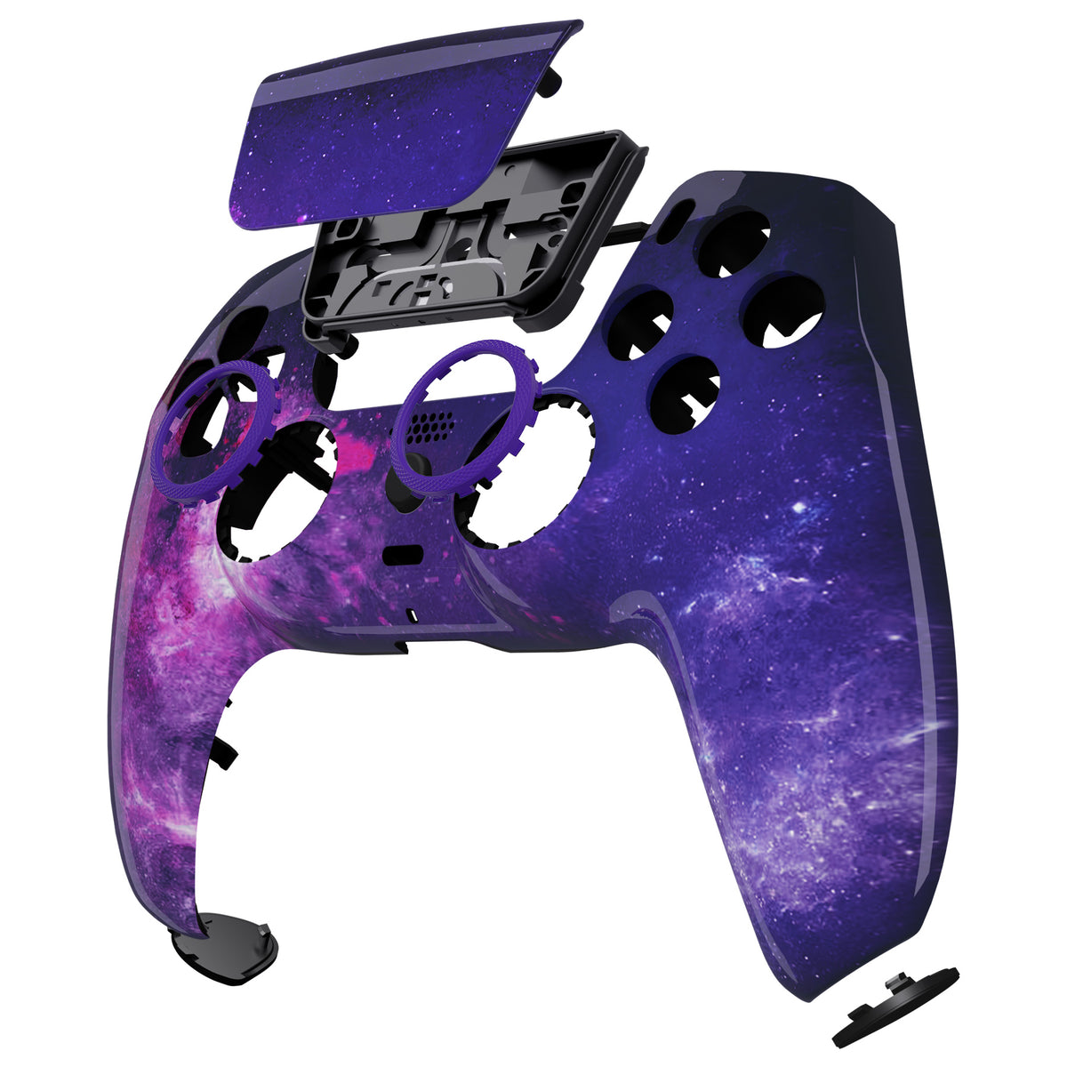 eXtremeRate PS5コントローラーBDM-010/020/030/040/050/060対応LUNA再設計交換対応用フロントシェル＆タッチパッド【パープル銀河】