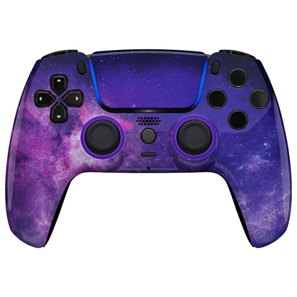 eXtremeRate PS5コントローラーBDM-010/020/030/040/050/060対応LUNA再設計交換対応用フロントシェル＆タッチパッド【パープル銀河】