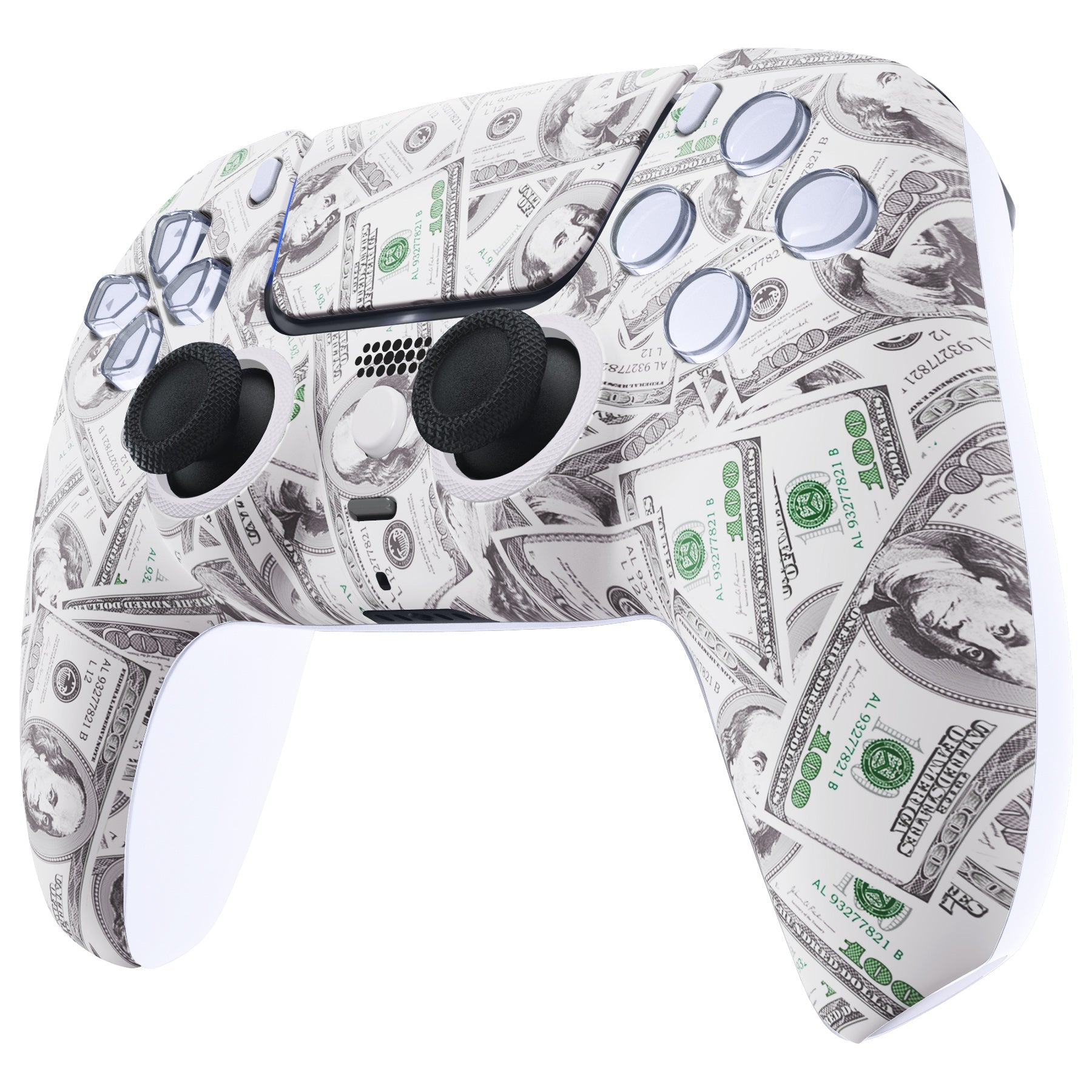 eXtremeRate LUNA Redesigned Replacement Front Shell with Touchpad Compatible with PS5 Controller BDM-010/020/030/040 - The $100 Cash Money eXtremeRate