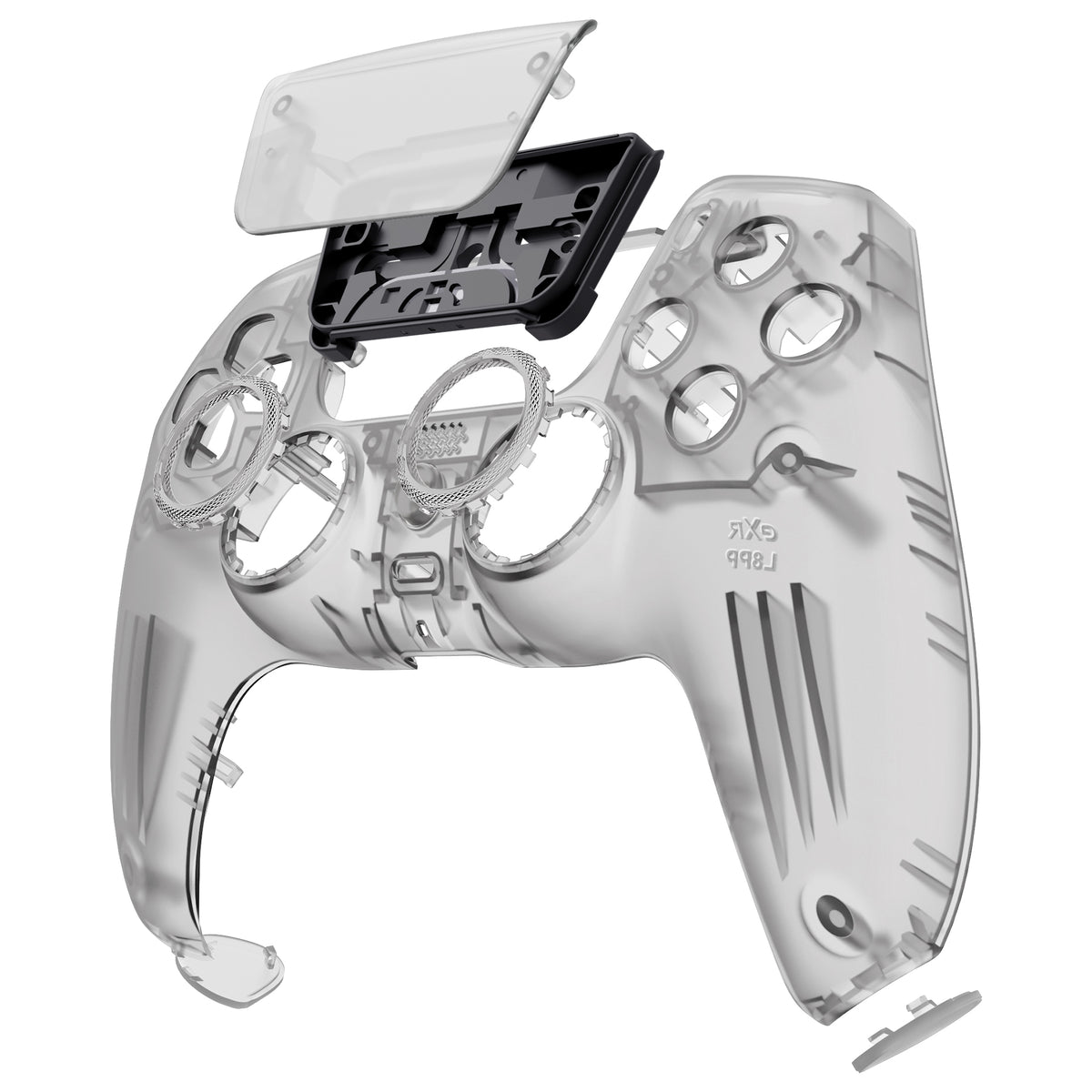 eXtremeRate PS5コントローラーBDM-010/020/030/040/050/060対応LUNA再設計交換対応用フロントシェル＆タッチパッド【クリアブラック】