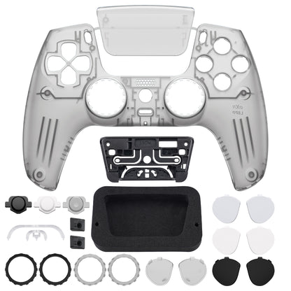 eXtremeRate PS5コントローラーBDM-010/020/030/040/050/060対応LUNA再設計交換対応用フロントシェル＆タッチパッド【クリアブラック】