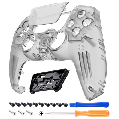 eXtremeRate PS5コントローラーBDM-010/020/030/040/050/060対応LUNA再設計交換対応用フロントシェル＆タッチパッド【クリアブラック】