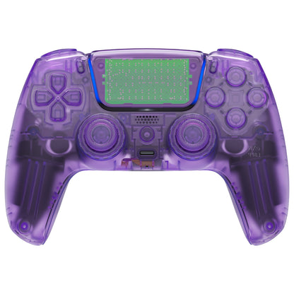 eXtremeRate LUNA Redesigned Replacement Full Set Shells with Buttons Compatible with PS5 Controller BDM-030/040 - Clear Atomic Purple eXtremeRate