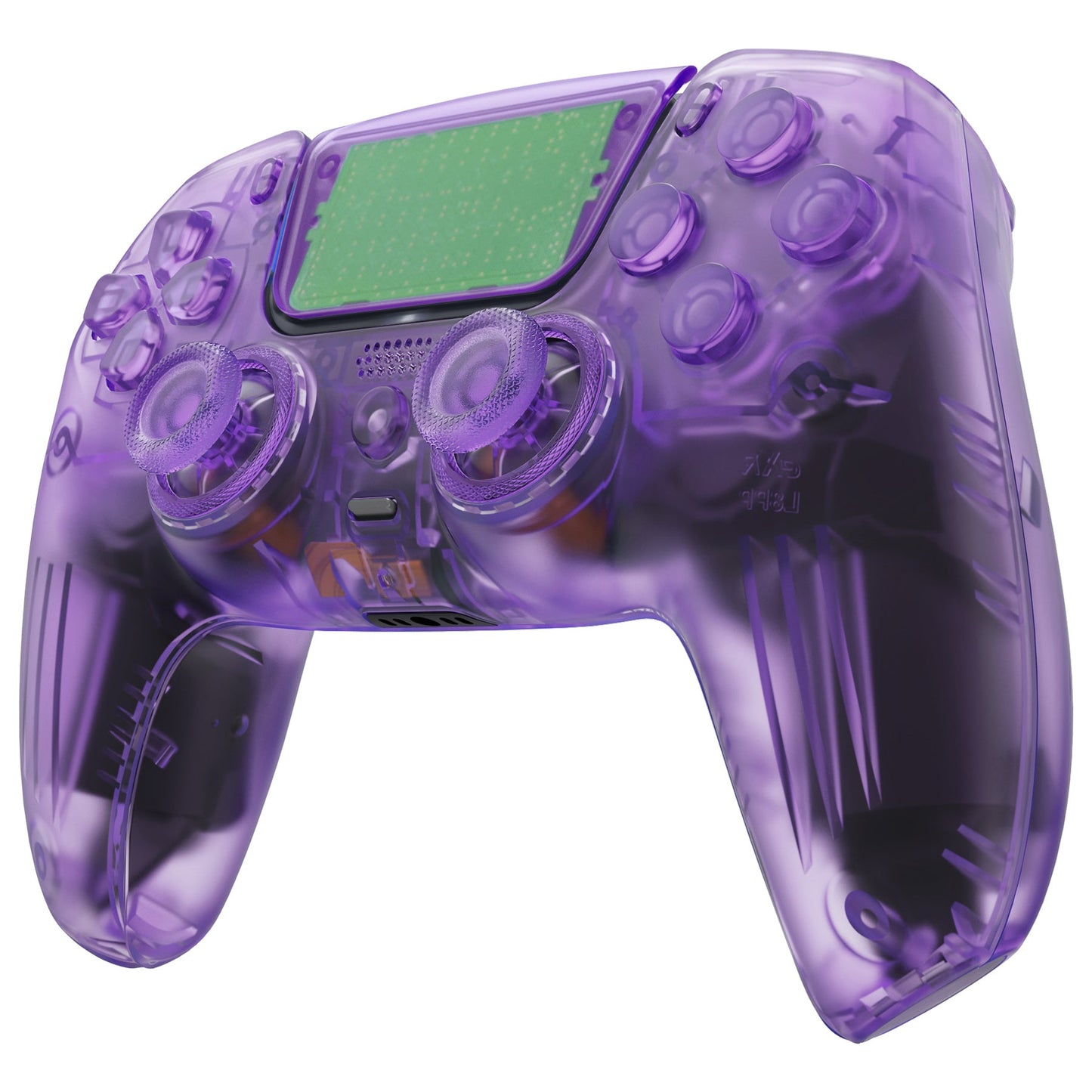 eXtremeRate LUNA Redesigned Replacement Full Set Shells with Buttons Compatible with PS5 Controller BDM-030/040 - Clear Atomic Purple eXtremeRate