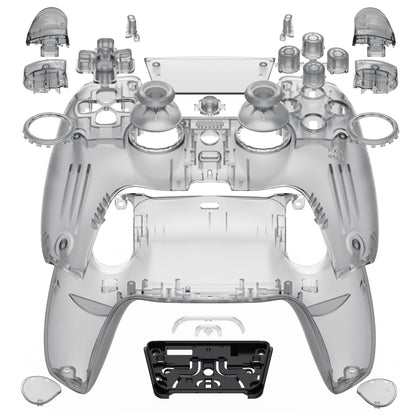 eXtremeRate LUNA Redesigned Replacement Full Set Shells with Buttons Compatible with PS5 Controller BDM-030/040 - Clear Black eXtremeRate