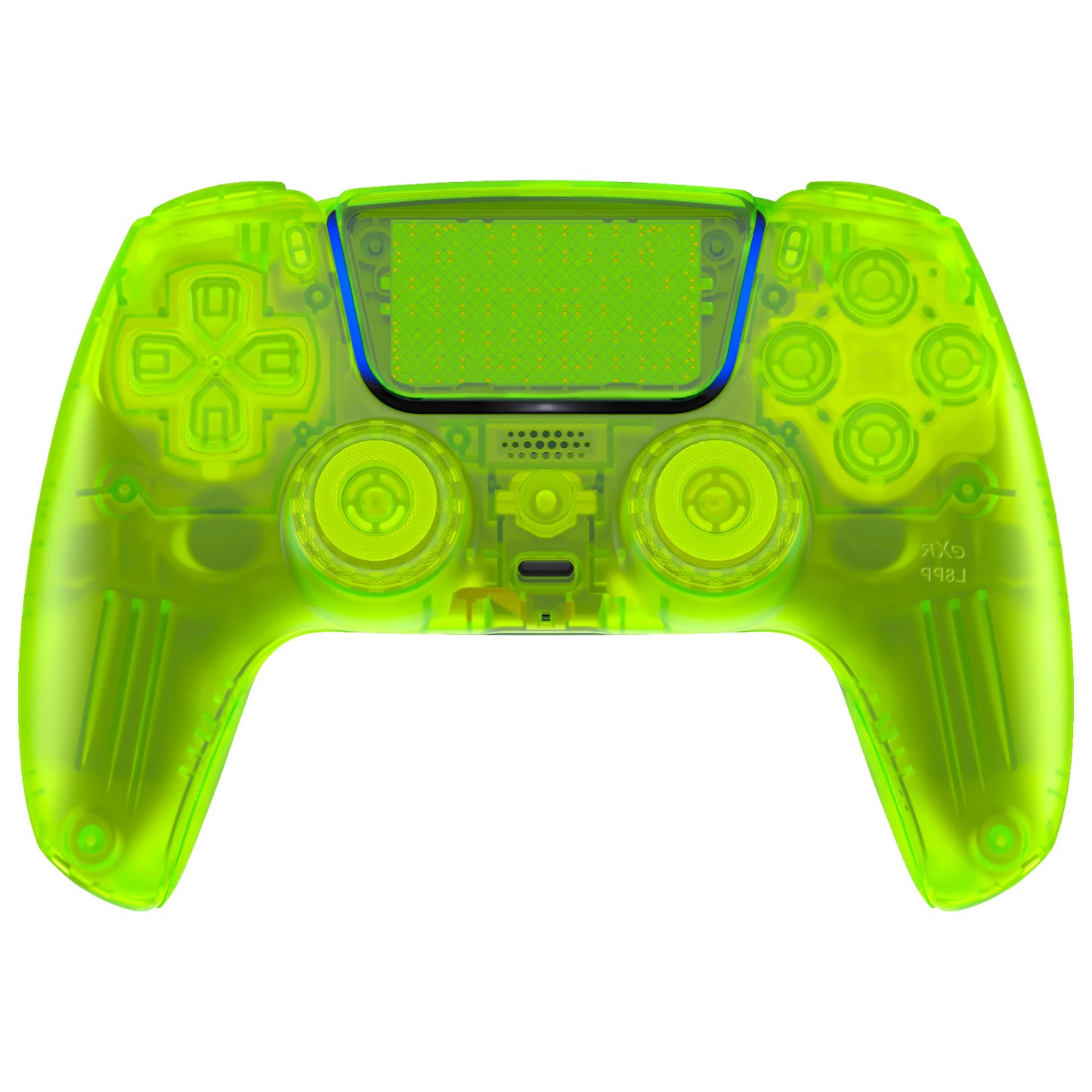 eXtremeRate PS5コントローラーBDM-030/040/050対応LUNA再設計交換対応用フルセットシェル＆ボタン【クリアライムグリーン】