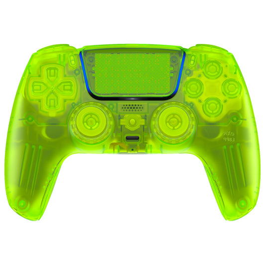 eXtremeRate PS5コントローラーBDM-030/040/050対応LUNA再設計交換対応用フルセットシェル＆ボタン【クリアライムグリーン】