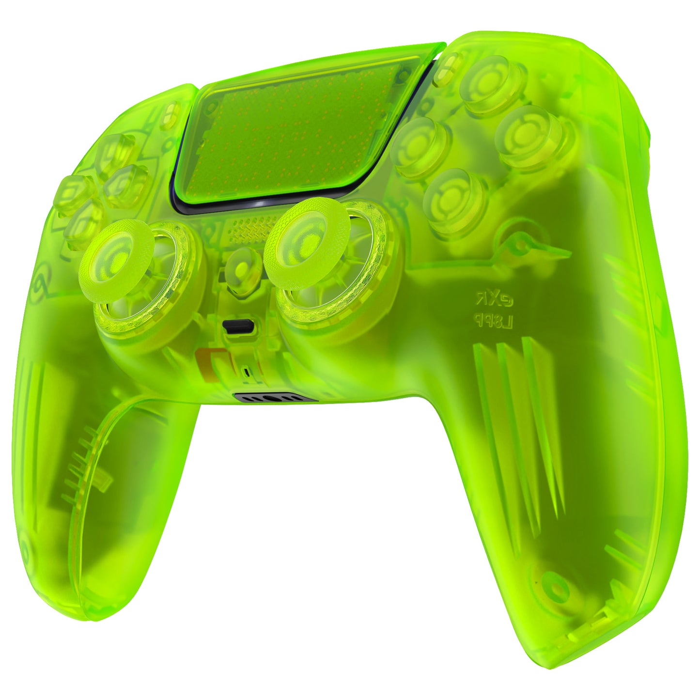 eXtremeRate PS5コントローラーBDM-030/040/050対応LUNA再設計交換対応用フルセットシェル＆ボタン【クリアライムグリーン】