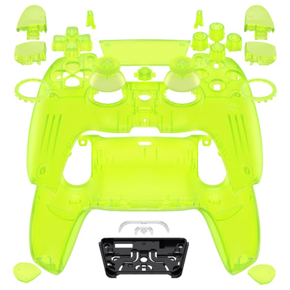 eXtremeRate PS5コントローラーBDM-030/040/050対応LUNA再設計交換対応用フルセットシェル＆ボタン【クリアライムグリーン】