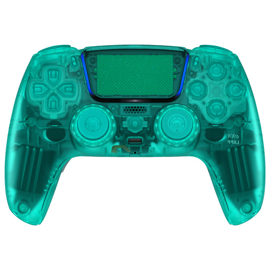 eXtremeRate PS5コントローラーBDM-030/040/050対応LUNA再設計交換対応用フルセットシェル＆ボタン【エメラルドグリーン】