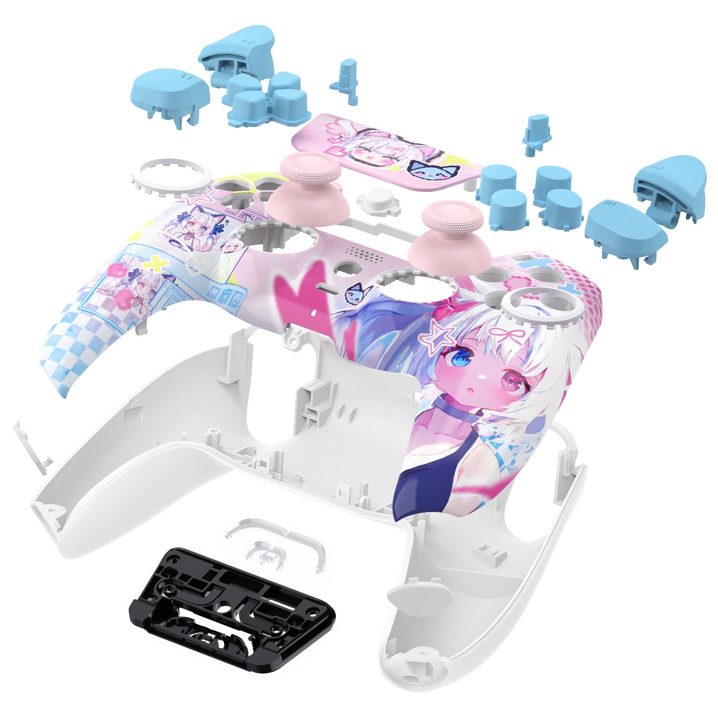 eXtremeRate PS5コントローラーBDM-030/040対応LUNA再設計交換対応用フルセットシェル＆ボタン【ミウ】