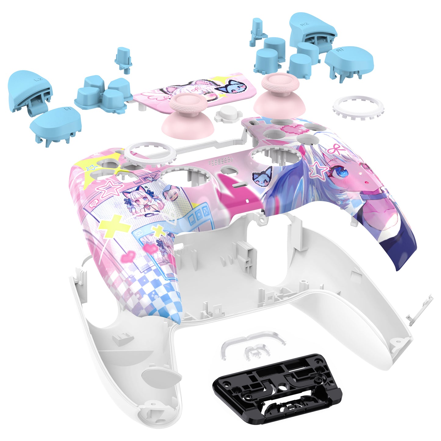 eXtremeRate PS5コントローラーBDM-030/040対応LUNA再設計交換対応用フルセットシェル＆ボタン【ミウ】