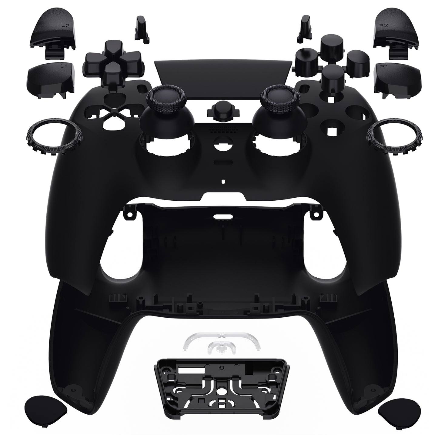eXtremeRate PS5コントローラーBDM-030/040/050/060対応LUNA再設計交換対応用フルセットシェル＆ボタン【ブラック】