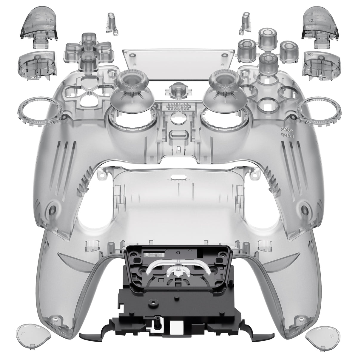 eXtremeRate LUNA Redesigned Replacement Full Shell & Button Set for PS5 Controller BDM-030/040/050 (Black)