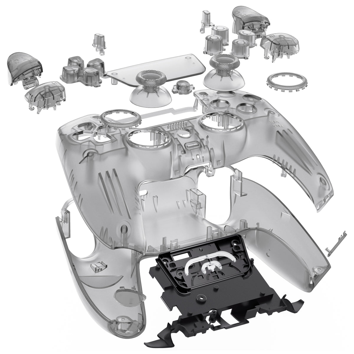 eXtremeRate LUNA Redesigned Replacement Full Shell & Button Set for PS5 Controller BDM-030/040/050 (Black)