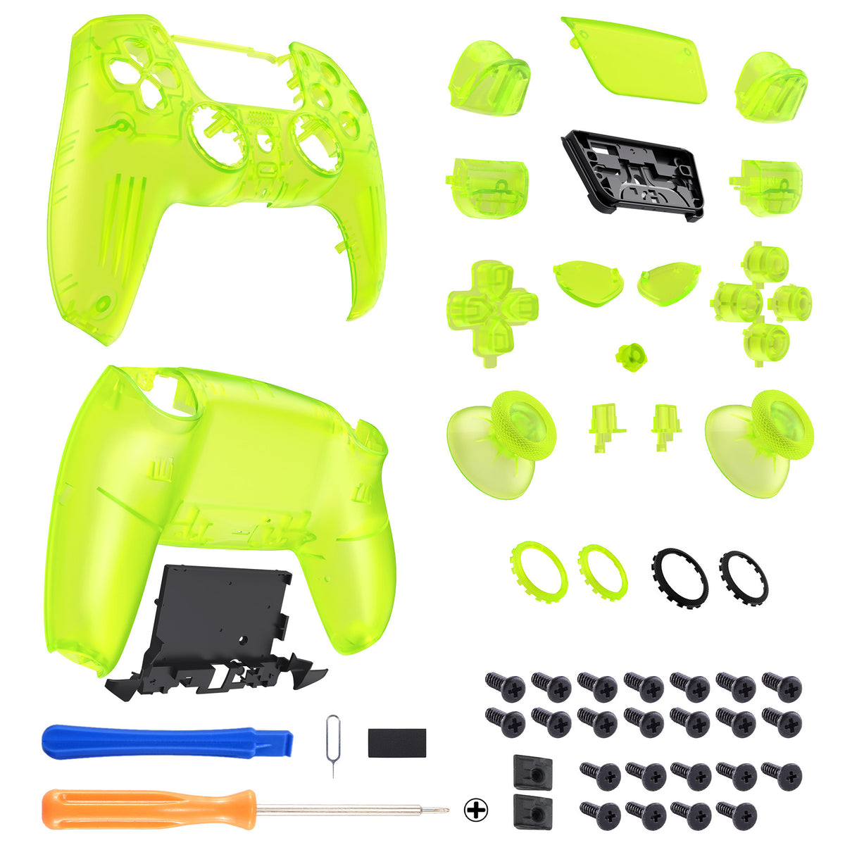 eXtremeRate LUNA Redesigned Replacement Full Shell & Button Set for PS5 Controller BDM-030/040/050 (Black)