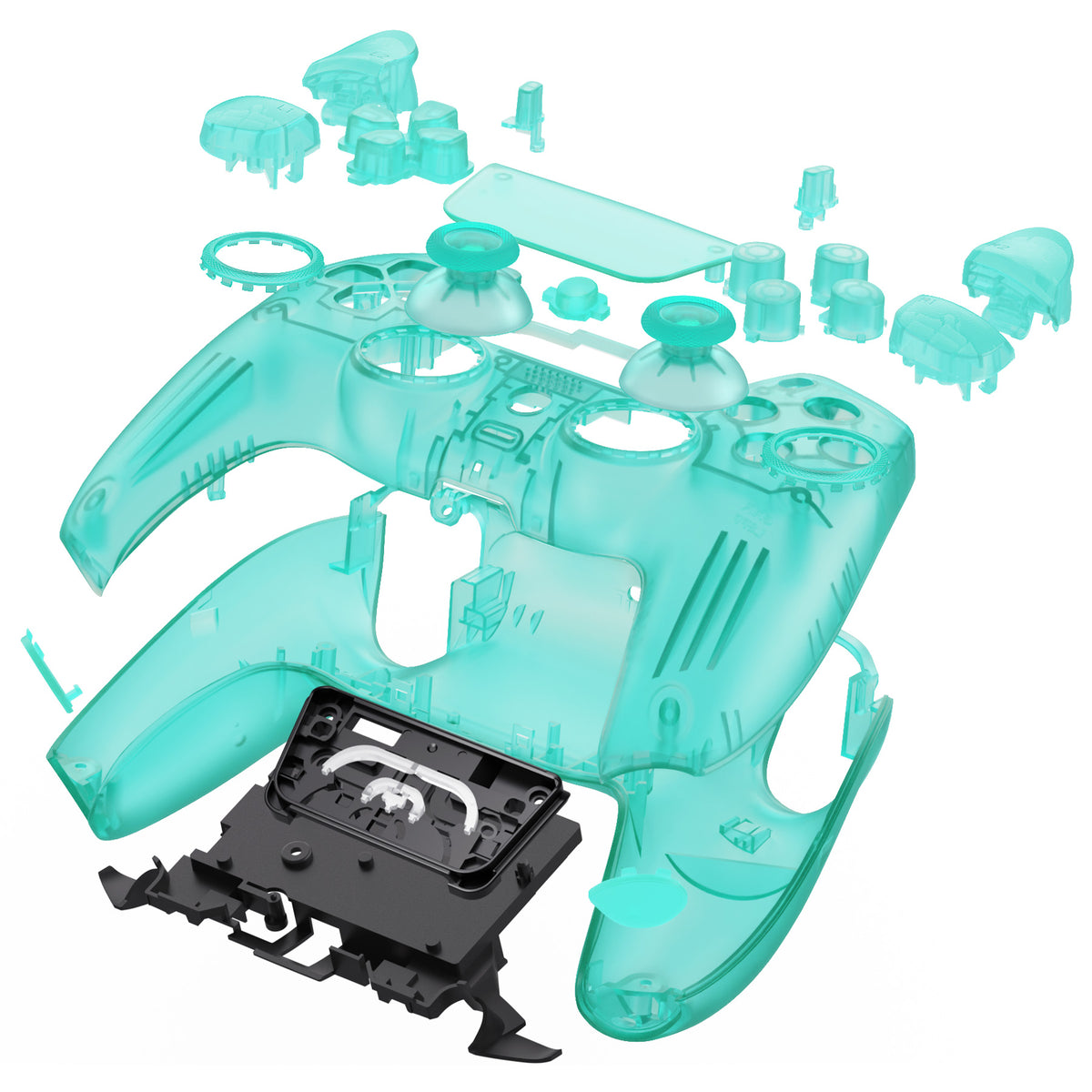 eXtremeRate PS5コントローラーBDM-030/040/050/060対応LUNA再設計交換対応用フルセットシェル＆ボタン【エメラルドグリーン】