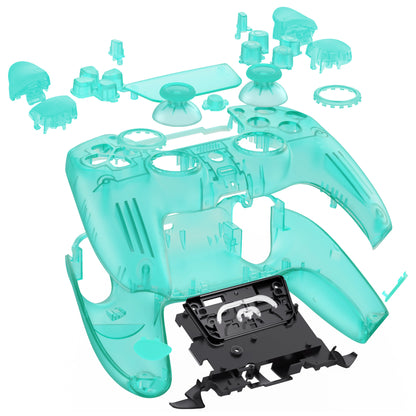 eXtremeRate PS5コントローラーBDM-030/040/050/060対応LUNA再設計交換対応用フルセットシェル＆ボタン【エメラルドグリーン】