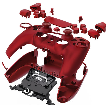 eXtremeRate PS5コントローラーBDM-030/040/050/060対応LUNA再設計交換対応用フルセットシェル＆ボタン【スカーレットレッド】