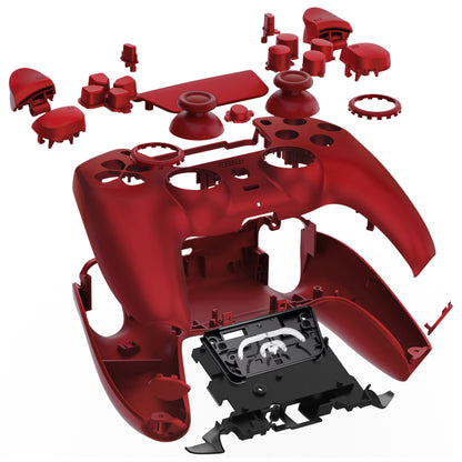 eXtremeRate PS5コントローラーBDM-030/040/050/060対応LUNA再設計交換対応用フルセットシェル＆ボタン【スカーレットレッド】