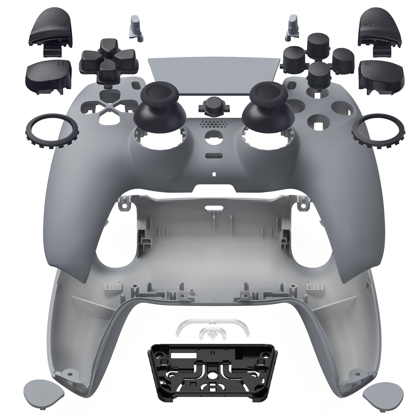 eXtremeRate PS5コントローラーBDM-030/040/050対応LUNA再設計交換対応用フルセットシェル＆ボタン【ニューホープグレイ】