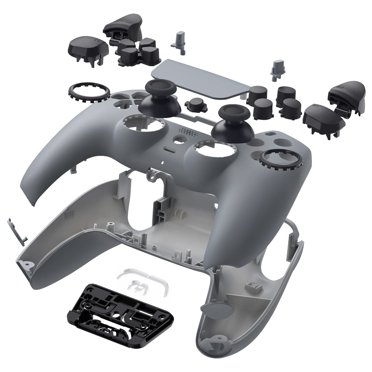 eXtremeRate PS5コントローラーBDM-030/040/050対応LUNA再設計交換対応用フルセットシェル＆ボタン【ニューホープグレイ】