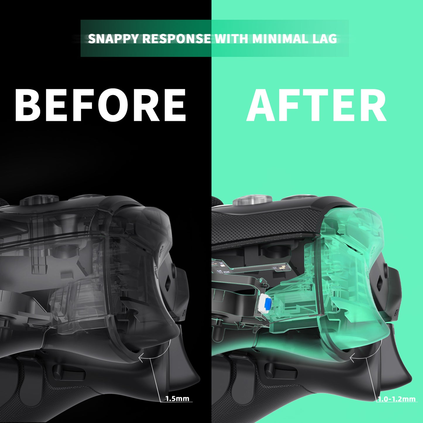 eXtremeRate Whole Clicky Kit for Xbox Elite Series 2 & Elite 2 Core Controller (Model 1797), featuring ergonomic tactile switches for shoulder and ABXY buttons, LT, RT, ABXY, and mouse clicks.