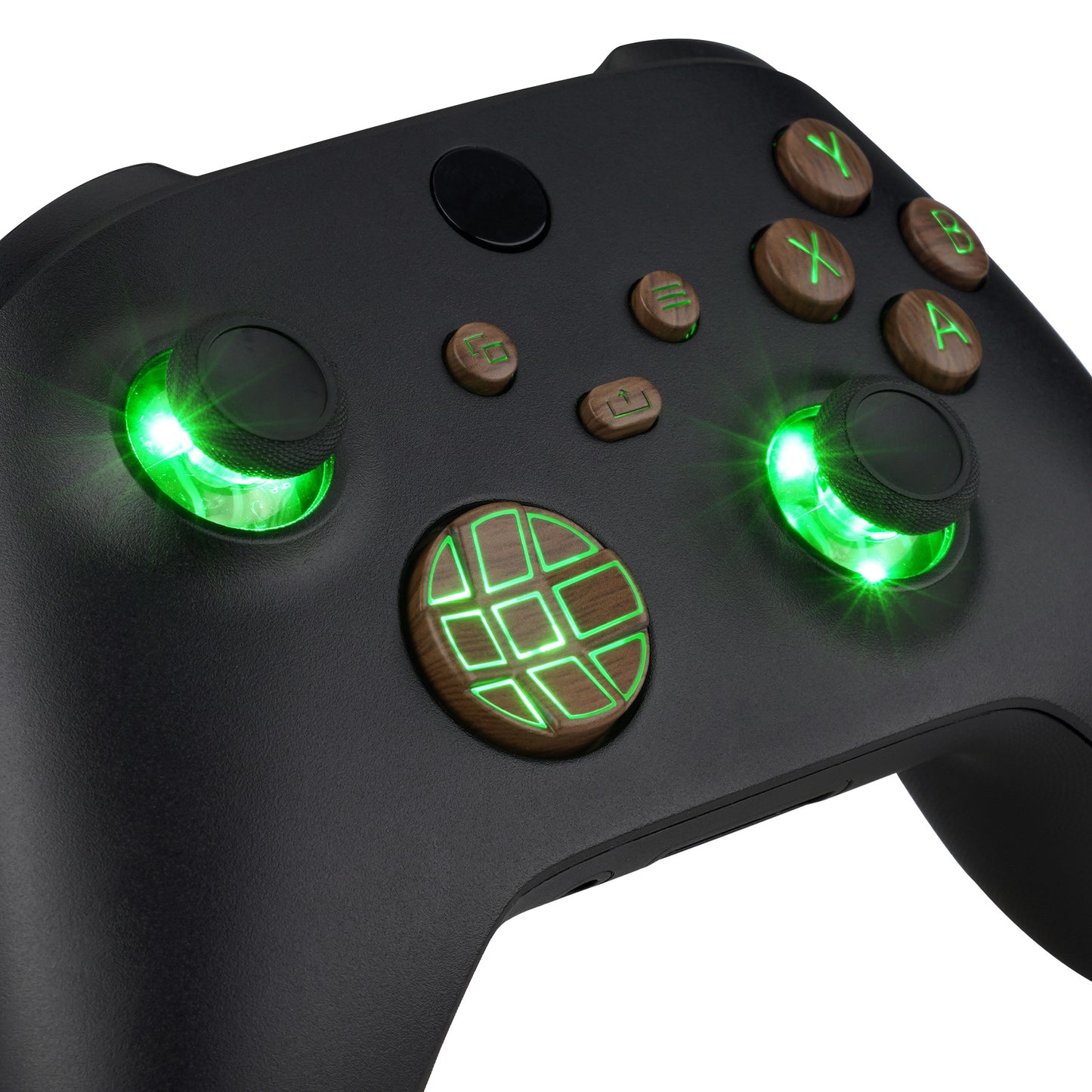 eXtremeRate Xbox Series X&Sコントローラー用マルチカラー発光ボタンDTF V2 LEDキット【木目調デザイン】