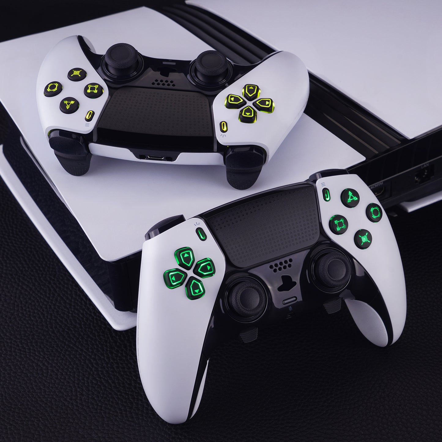 eXtremeRate PS5 edgeコントローラー対応用マルチカラー発光ボタンD&F LEDキット【ブラック】