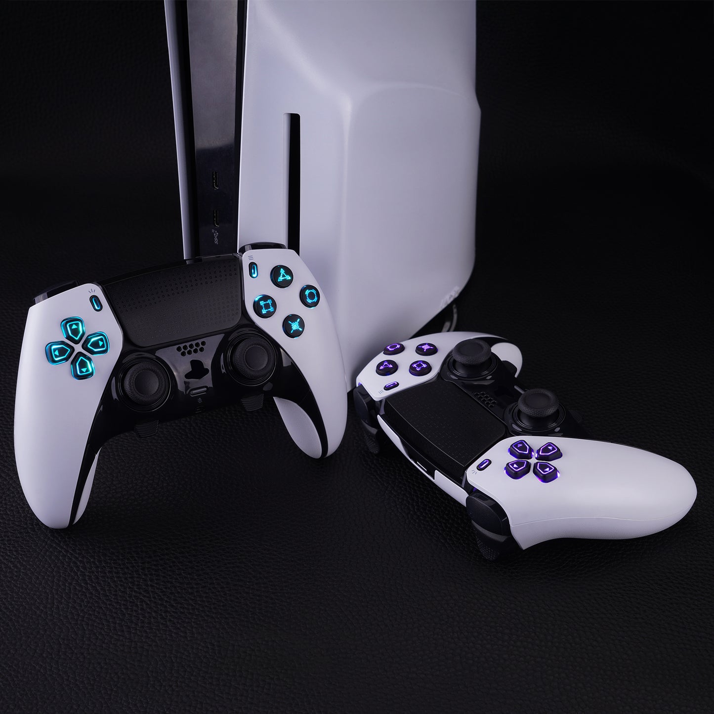 eXtremeRate PS5 edgeコントローラー対応用マルチカラー発光ボタンD&F LEDキット【ブラック】