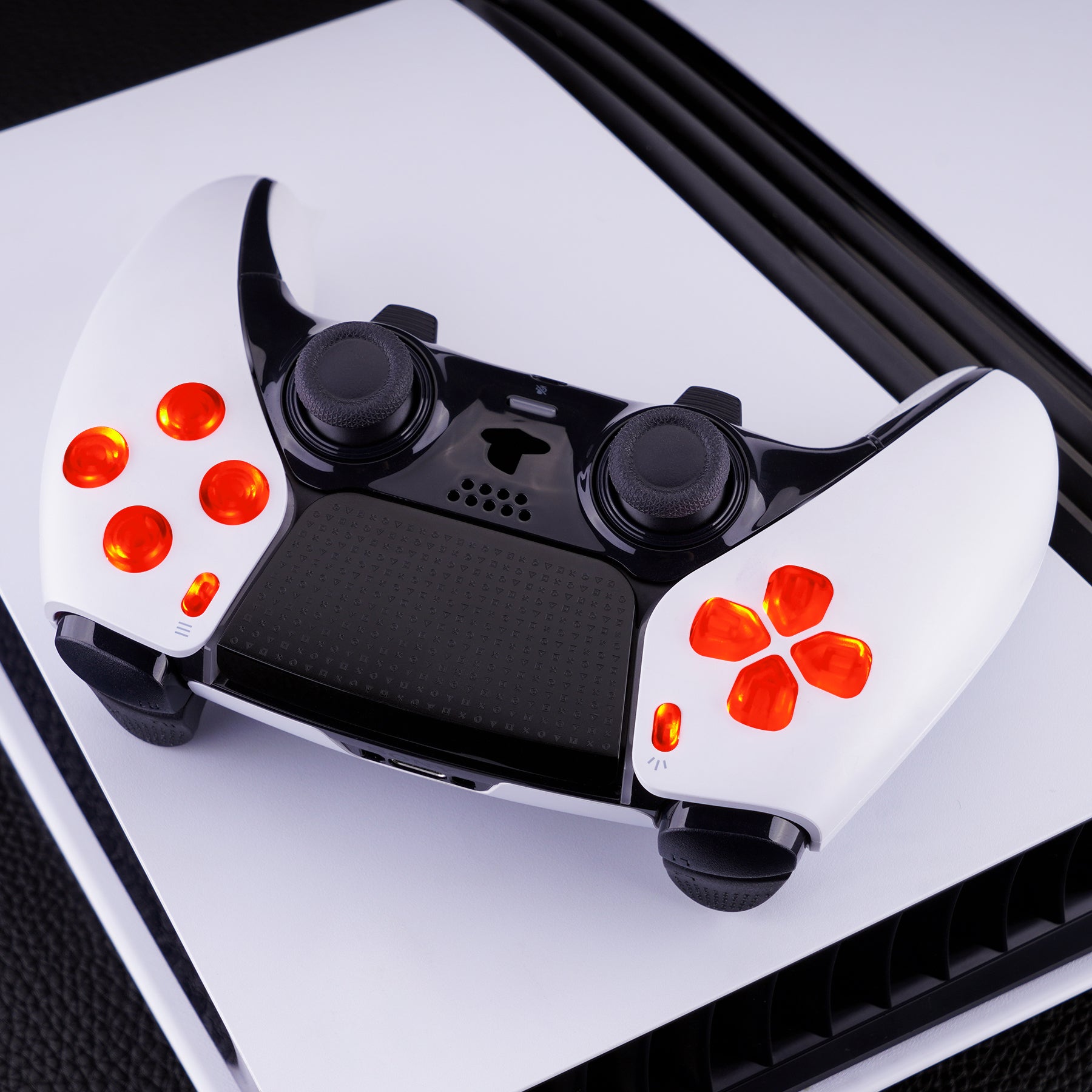 eXtremeRate エクストリームレート マルチカラー発光Dパッド サムスティック トリガー ホームフェイスボタン スカーレットレッド クラシカル