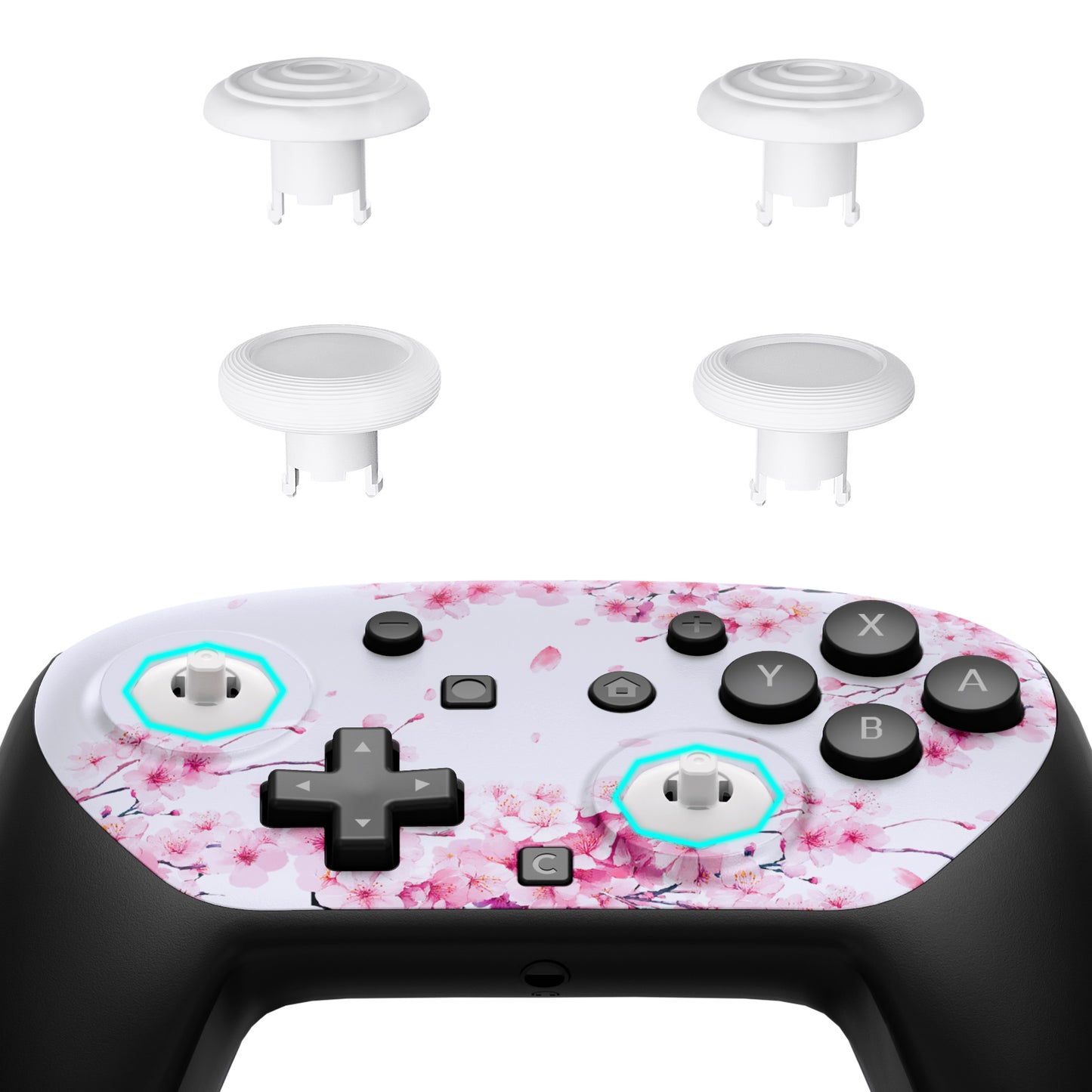 eXtremeRate Nintendo Switch 2 Proコントローラー対応 オクタゴナルゲートスティック対応デザイン フェイスプレートシェル【桜のささやき】