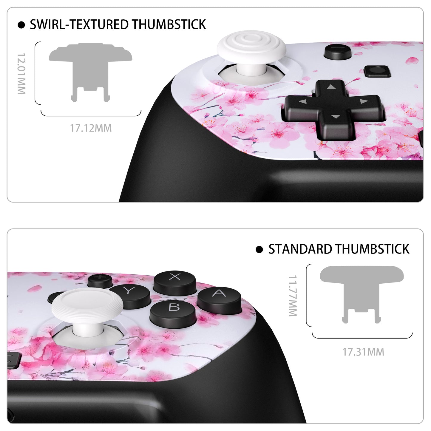 eXtremeRate Nintendo Switch 2 Proコントローラー対応 オクタゴナルゲートスティック対応デザイン フェイスプレートシェル【桜のささやき】