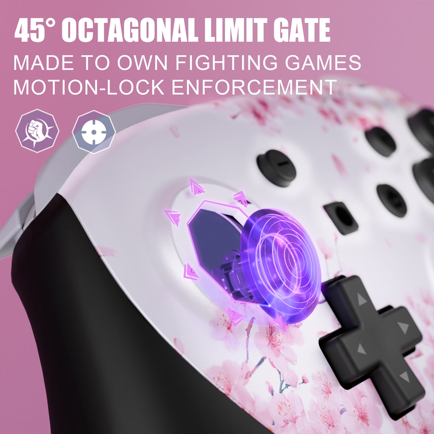 eXtremeRate Nintendo Switch 2 Proコントローラー対応 オクタゴナルゲートスティック対応デザイン フェイスプレートシェル【桜のささやき】
